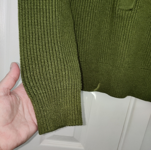 Chunky Knit Green Sweater size Large - Picture 4 of 10